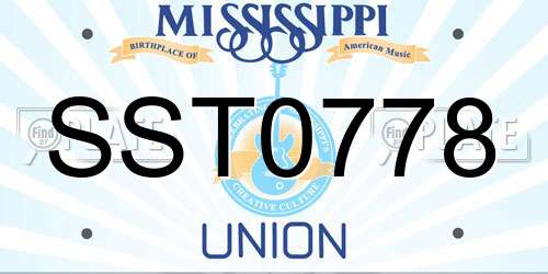 SST0778 Mississippi License Plate