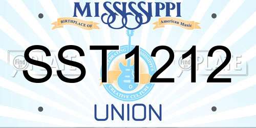 SST1212 Mississippi License Plate