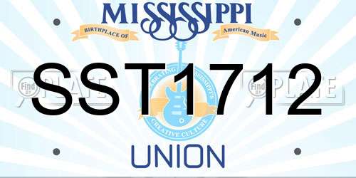 SST1712 Mississippi License Plate