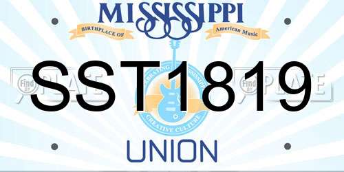 SST1819 Mississippi License Plate
