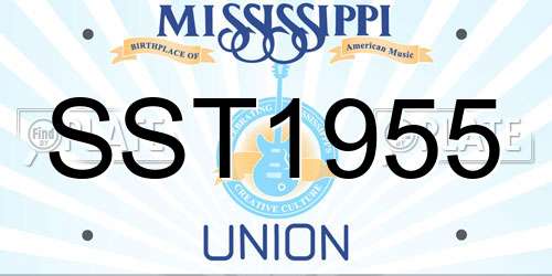 SST1955 Mississippi License Plate