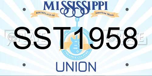 SST1958 Mississippi License Plate