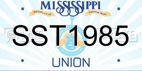 SST1985 Mississippi License Plate