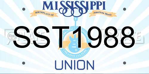 SST1988 Mississippi License Plate