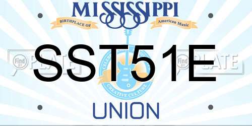 SST51E Mississippi License Plate