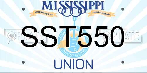 SST550 Mississippi License Plate