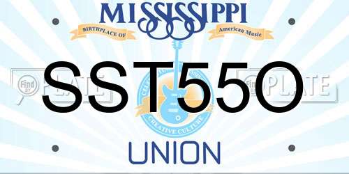 SST55O Mississippi License Plate