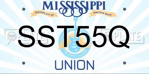 SST55Q Mississippi License Plate