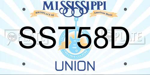 SST58D Mississippi License Plate