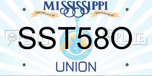 SST58O Mississippi License Plate