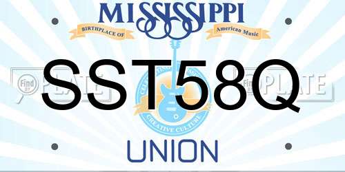 SST58Q Mississippi License Plate