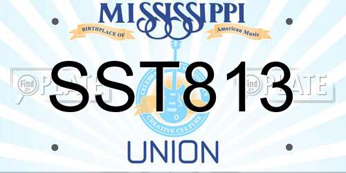 SST813 Mississippi License Plate