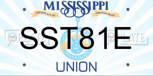 SST81E Mississippi License Plate