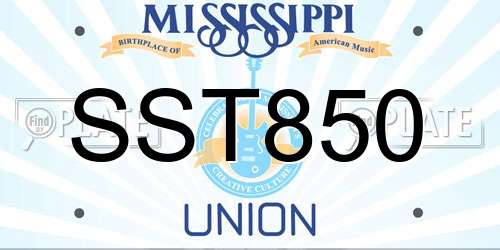 SST850 Mississippi License Plate