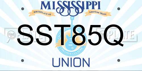 SST85Q Mississippi License Plate