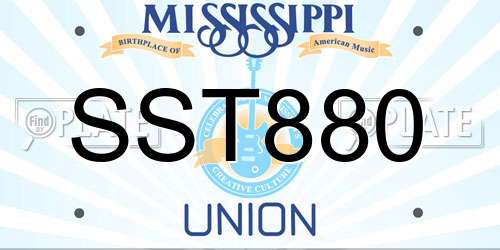SST880 Mississippi License Plate