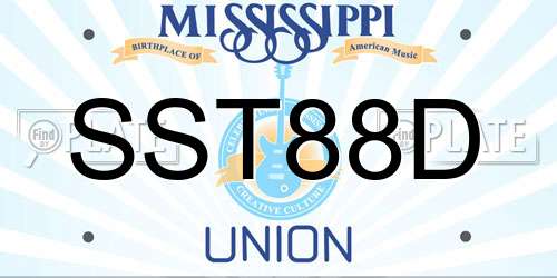 SST88D Mississippi License Plate