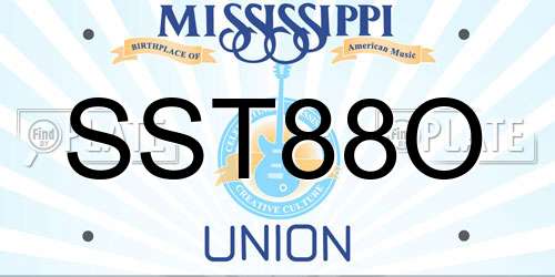 SST88O Mississippi License Plate