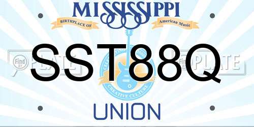 SST88Q Mississippi License Plate