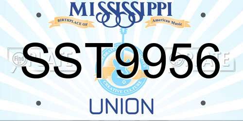 SST9956 Mississippi License Plate