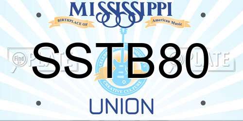 SSTB80 Mississippi License Plate