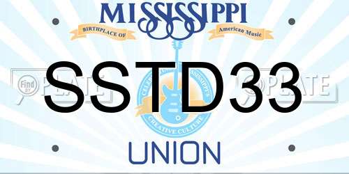 SSTD33 Mississippi License Plate