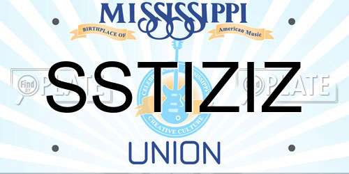 SSTIZIZ Mississippi License Plate