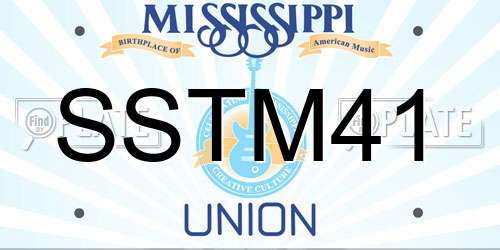 SSTM41 Mississippi License Plate