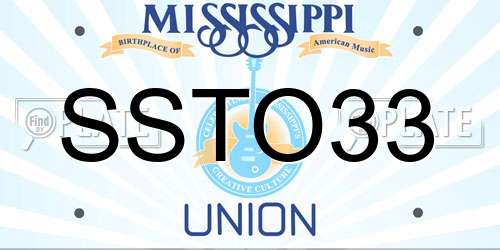 SSTO33 Mississippi License Plate