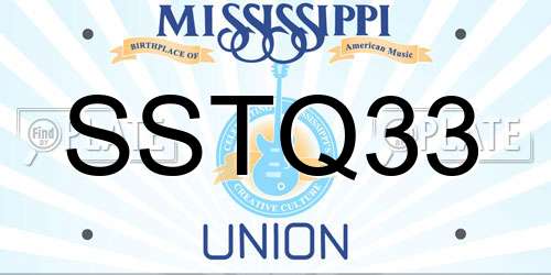 SSTQ33 Mississippi License Plate