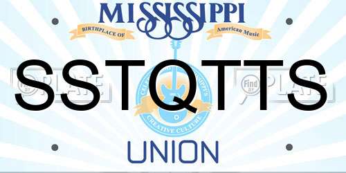 SSTQTTS Mississippi License Plate