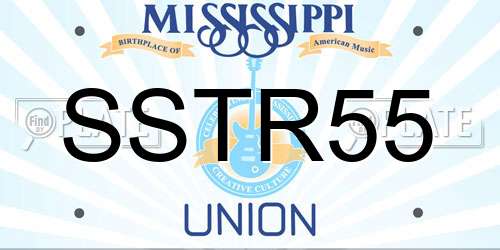 SSTR55 Mississippi License Plate