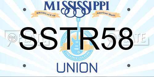 SSTR58 Mississippi License Plate