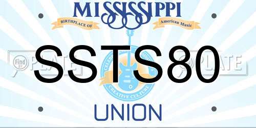 SSTS80 Mississippi License Plate
