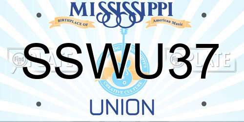 SSWU37 Mississippi License Plate