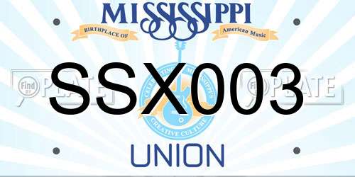 SSX003 Mississippi License Plate