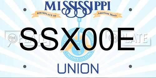 SSX00E Mississippi License Plate