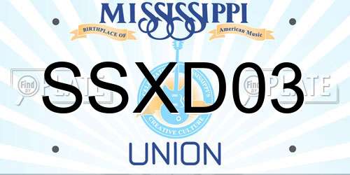 SSXD03 Mississippi License Plate