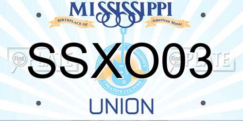 SSXO03 Mississippi License Plate