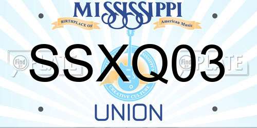 SSXQ03 Mississippi License Plate