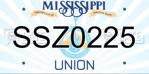 SSZ0225 Mississippi License Plate