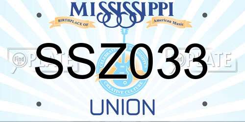 SSZ033 Mississippi License Plate