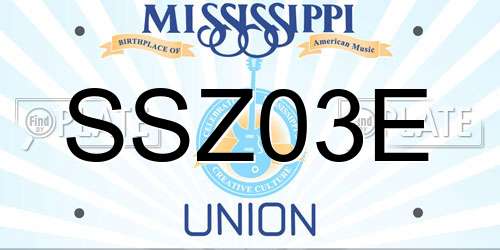SSZ03E Mississippi License Plate