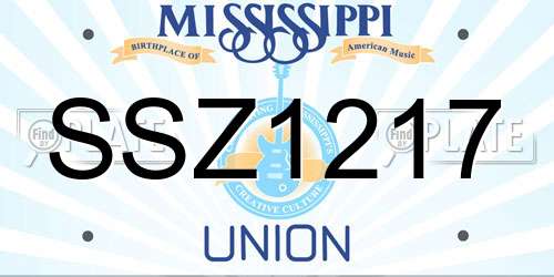 SSZ1217 Mississippi License Plate