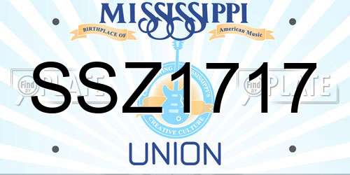SSZ1717 Mississippi License Plate