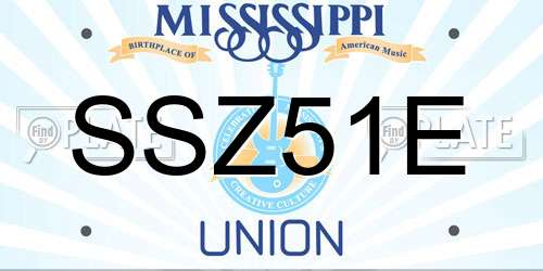 SSZ51E Mississippi License Plate