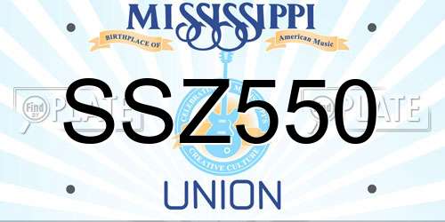 SSZ550 Mississippi License Plate