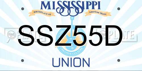 SSZ55D Mississippi License Plate