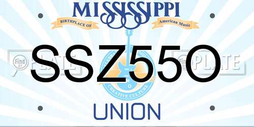 SSZ55O Mississippi License Plate