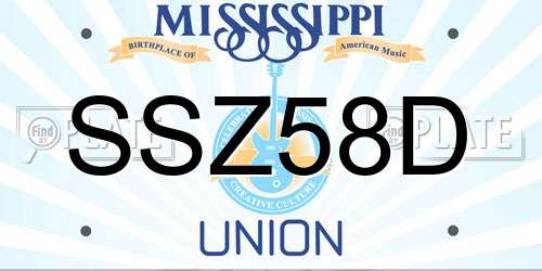 SSZ58D Mississippi License Plate